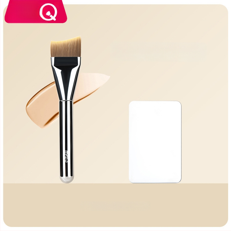 Foundation štetec na make-up, syntetické vlákna, plastová rúčka, prenosný, 1 ks