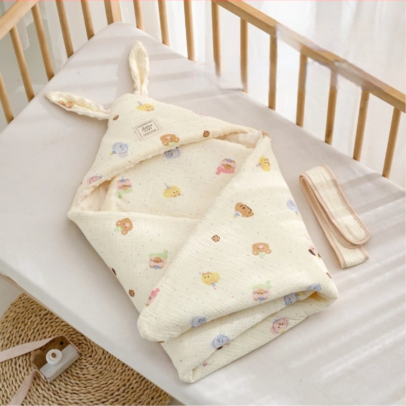 Одеяло за завиване на новородено с качулка – полиестерен пълнеж, чист памук, леко тегло под 0,5 кг, за пролет и есен