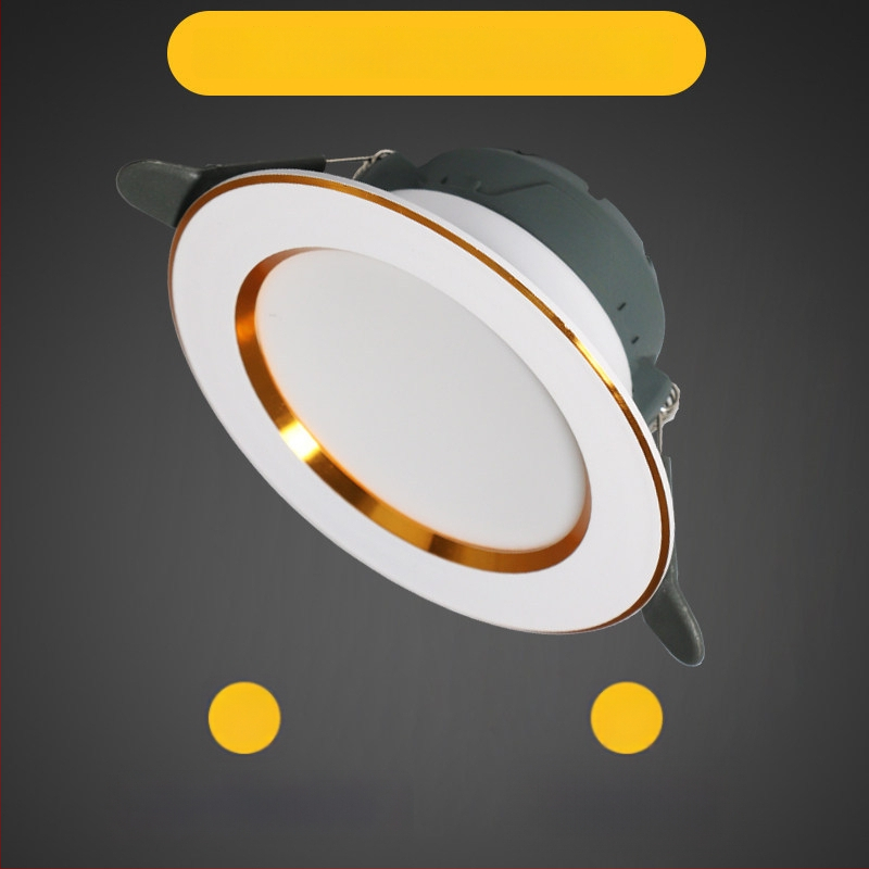 LED podhľadové downlight, skrytá inštalácia, trojfarebná regulácia farby, 220V, plastové puzdro