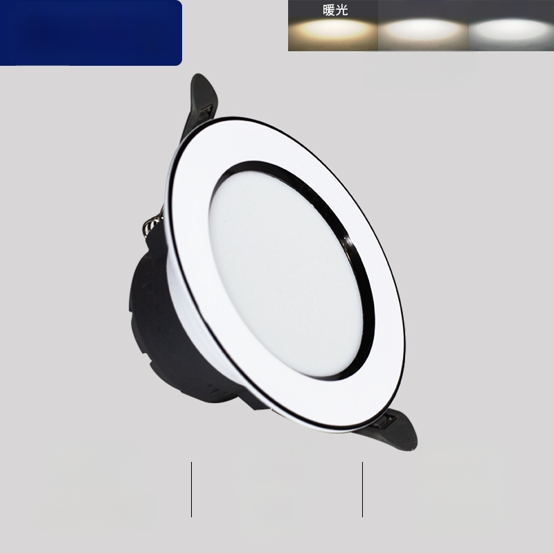 LED podhľadové downlight, skrytá inštalácia, trojfarebná regulácia farby, 220V, plastové puzdro