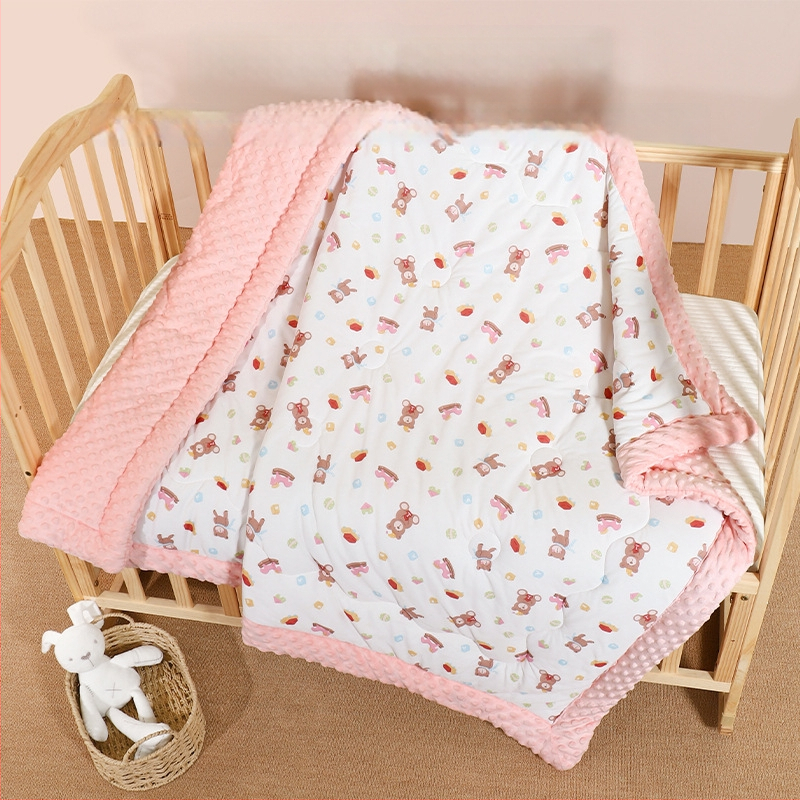 Бебешко плетено одеяло от химическо влакно, персонализируемо за новородени и деца до 6 години, 500–800 g, всички сезони.