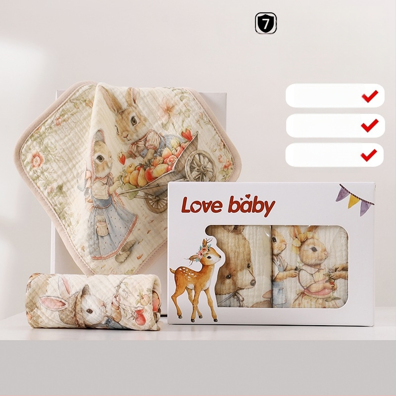 Detská utierka na sliny, štvorvrstvová bavlnená gáza, absorbujúca, pre deti 0–3 roky, Bezpečnostná trieda A