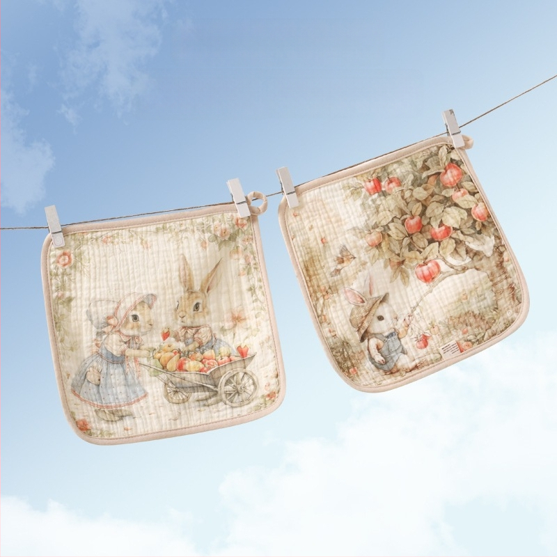 Detská utierka na sliny, štvorvrstvová bavlnená gáza, absorbujúca, pre deti 0–3 roky, Bezpečnostná trieda A