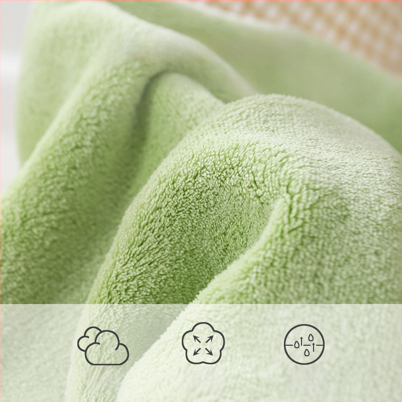 Moon Bear detský uterák, korálový flís materiál, 0–5 s vstrebávanie vody, vyšívané logo Moon Bear, uterák na sušenie vlasov, 45 g