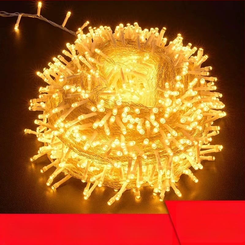 LED vonkajšie reťazové svetlá, IP44 vodotesné, 120 LED, 220V vstup, stmievateľné s ovládačom