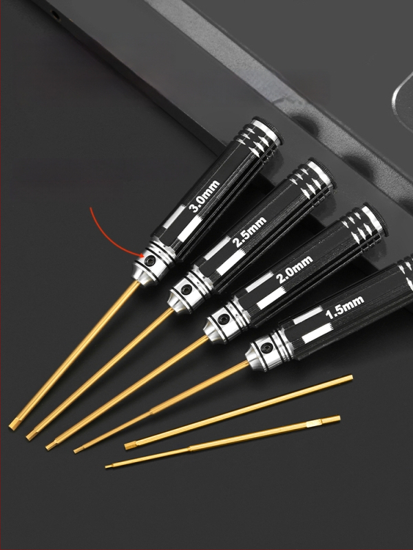 Set šesťuholníkových skrutkovačov pre model lietadla 1.27/1.3/1.5/2.5 mm, 6‑uholník