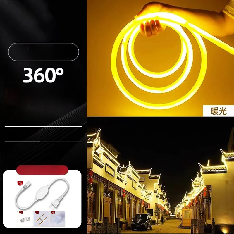 Bandă LED circulară - flexibilă din silicon, pentru exterior, rezistentă la apă (Nu este importată; Fără certificare; Nu este plătitor general de TVA)