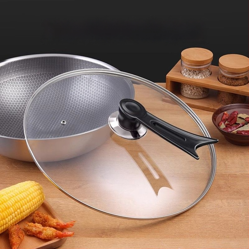 Pokrievka z tvrdeného skla, univerzálna pokrievka na wok a panvicu, moderný minimalistický štýl