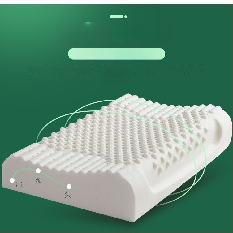 Latexový vankúš s 90% prírodným latexom, obdĺžnikový tvar, pletené jadro, výška 25 cm a viac, masážne granuly pre oporu krku