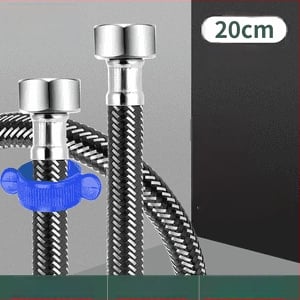 Innovator 304 ανοξείδωτος πλεγμένος σωλήνας από ανοξείδωτο ατσάλι - ανθεκτικός στην έκρηξη, σωλήνας εισόδου νερού υψηλής πίεσης για θερμαντήρες και τουαλέτες, με διπλά ατσάλινα άκρα, μοντέρνος μινιμαλιστικός σχεδιασμός