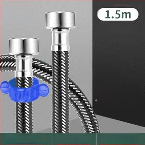 Innovator 304 ανοξείδωτος πλεγμένος σωλήνας από ανοξείδωτο ατσάλι - ανθεκτικός στην έκρηξη, σωλήνας εισόδου νερού υψηλής πίεσης για θερμαντήρες και τουαλέτες, με διπλά ατσάλινα άκρα, μοντέρνος μινιμαλιστικός σχεδιασμός