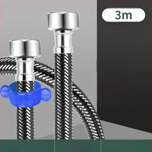 Innovator 304 ανοξείδωτος πλεγμένος σωλήνας από ανοξείδωτο ατσάλι - ανθεκτικός στην έκρηξη, σωλήνας εισόδου νερού υψηλής πίεσης για θερμαντήρες και τουαλέτες, με διπλά ατσάλινα άκρα, μοντέρνος μινιμαλιστικός σχεδιασμός