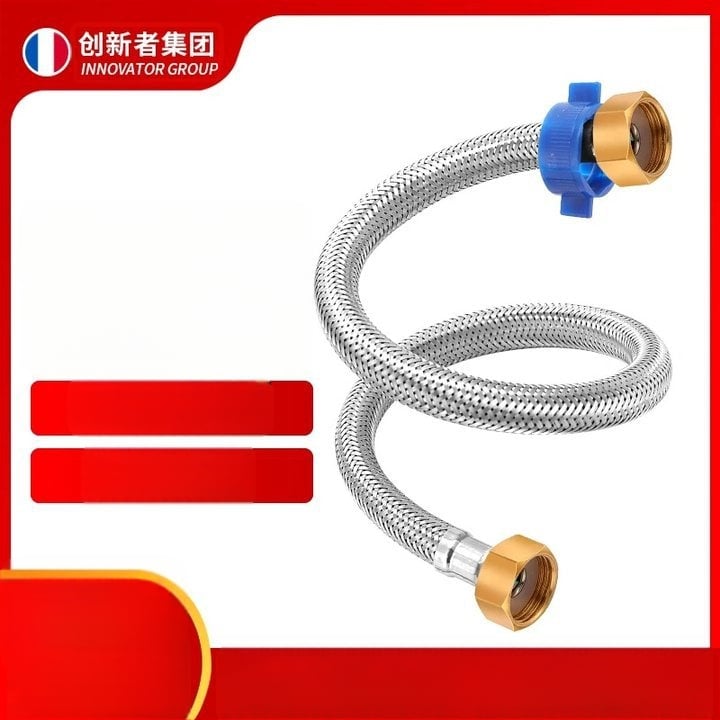 Innovator 304 ανοξείδωτος πλεγμένος σωλήνας από ανοξείδωτο ατσάλι - ανθεκτικός στην έκρηξη, σωλήνας εισόδου νερού υψηλής πίεσης για θερμαντήρες και τουαλέτες, με διπλά ατσάλινα άκρα, μοντέρνος μινιμαλιστικός σχεδιασμός