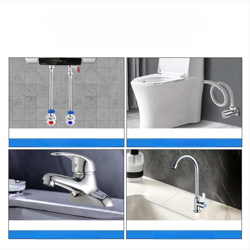 Innovator 304 ανοξείδωτος πλεγμένος σωλήνας από ανοξείδωτο ατσάλι - ανθεκτικός στην έκρηξη, σωλήνας εισόδου νερού υψηλής πίεσης για θερμαντήρες και τουαλέτες, με διπλά ατσάλινα άκρα, μοντέρνος μινιμαλιστικός σχεδιασμός