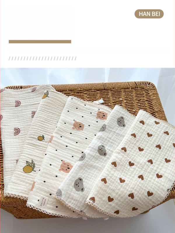 Servítka na sliny pre deti - 100% bavlna (≥95%), vysoká savosť, značka Hanbei