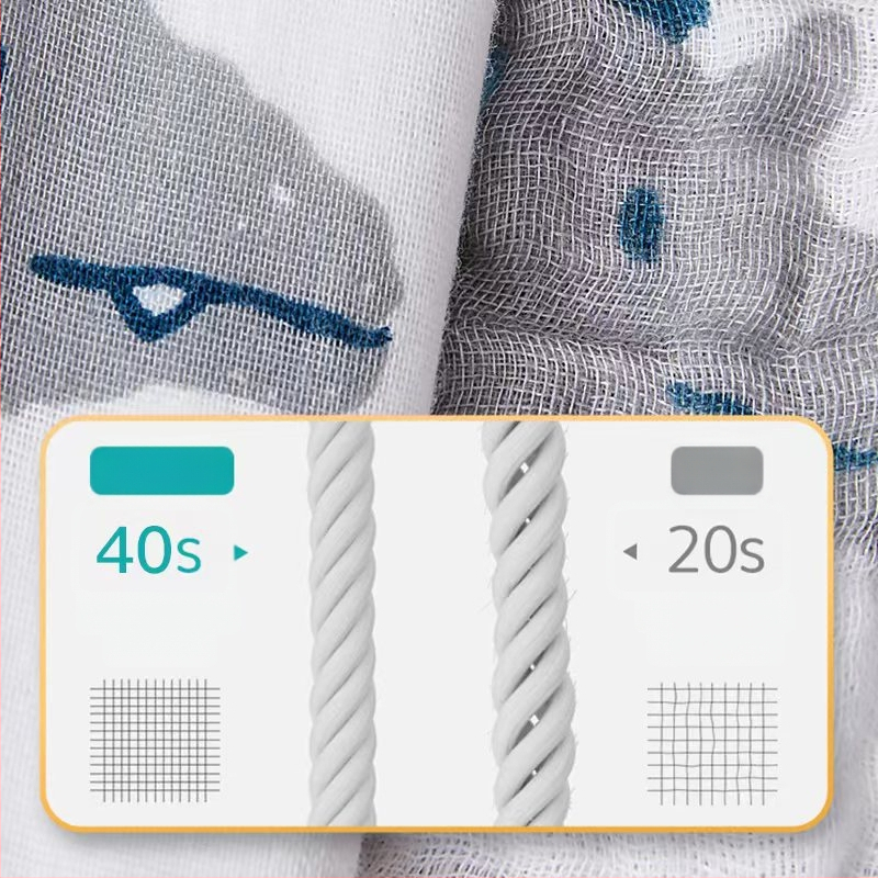 Dieťa šesťvrstvový bavlnený gáza uterák na balenie, 100% bavlna, 300–400 g, pre novorodencov