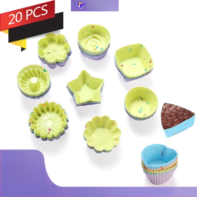 Silikónová forma na pečenie, 20 kusov v sade, nepravidelný tvar, teplotná odolnosť do 230°C, vhodné do rúry a do chladničky