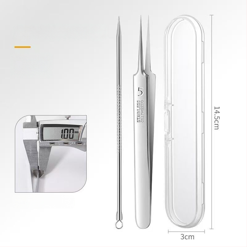 Sada ihiel na akné z nehrdzavejúcej ocele, 5 dielov, Produktové číslo 00009