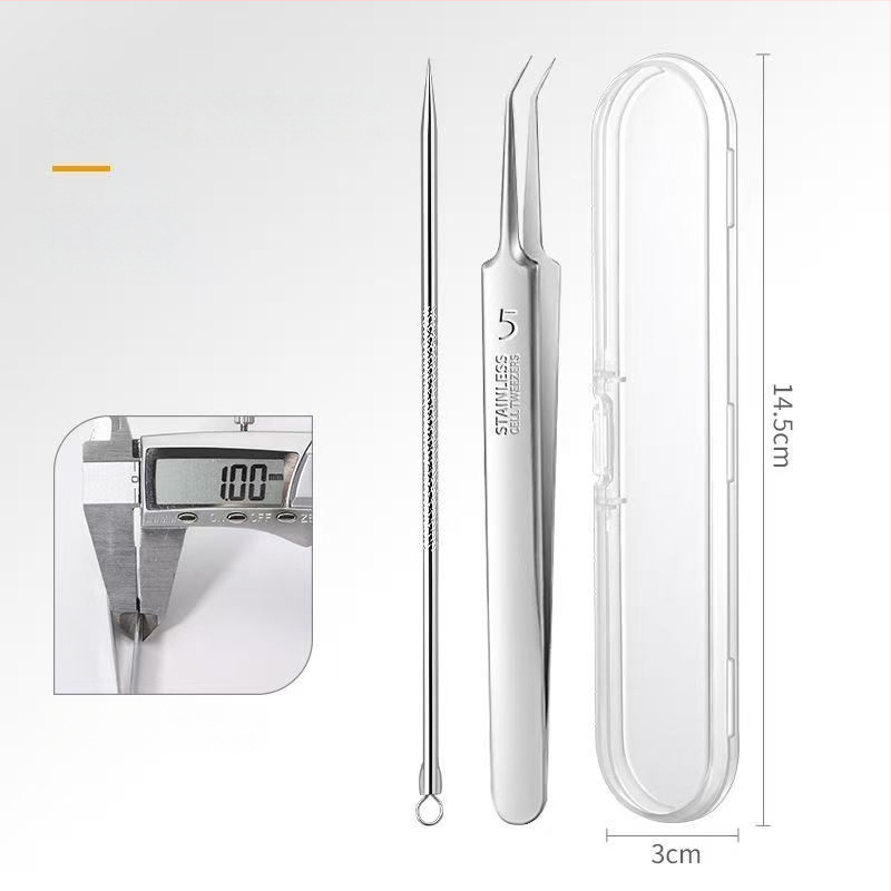 Sada ihiel na akné z nehrdzavejúcej ocele, 5 dielov, Produktové číslo 00009