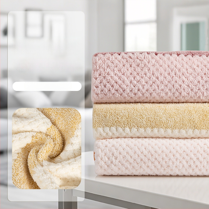 Кърпа с ананасова шарка на райета, удебелена, без памук, обшита, от суперфин влакна, 150D, тегло 80–100 g, кърпа за лице и за изсушаване на коса