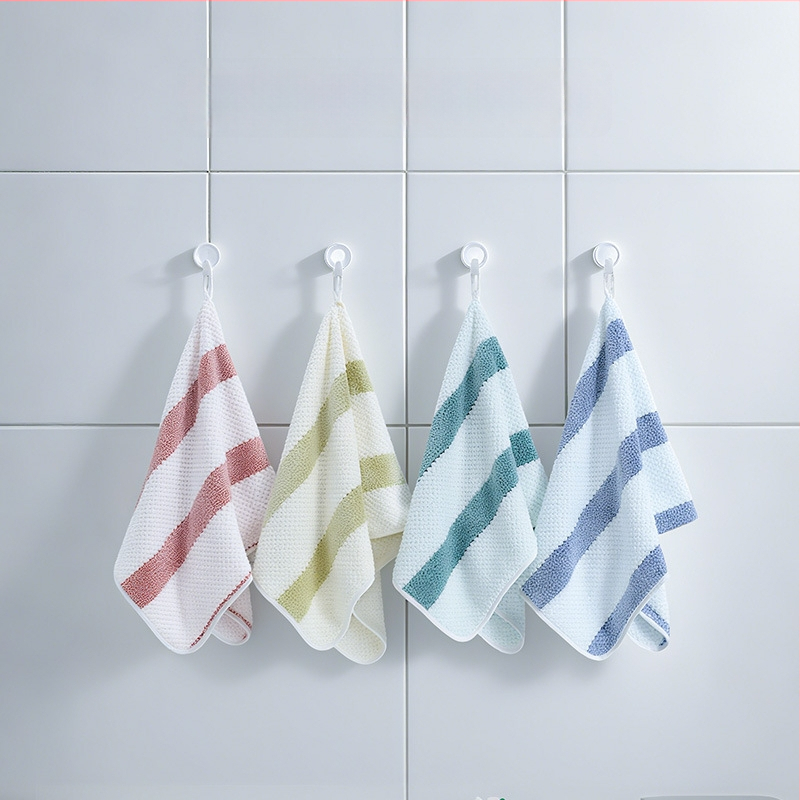 Кърпа с ананасова шарка на райета, удебелена, без памук, обшита, от суперфин влакна, 150D, тегло 80–100 g, кърпа за лице и за изсушаване на коса