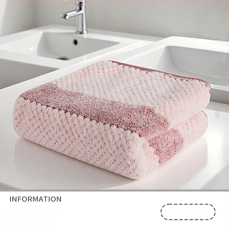 Кърпа с ананасова шарка на райета, удебелена, без памук, обшита, от суперфин влакна, 150D, тегло 80–100 g, кърпа за лице и за изсушаване на коса