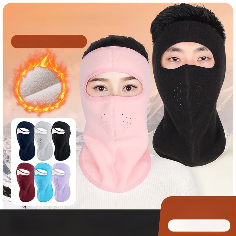 Jazdecká maska z polar fleece, vetru odolná, unisex, šitie štyrmi ihlami a šiestimi niťami