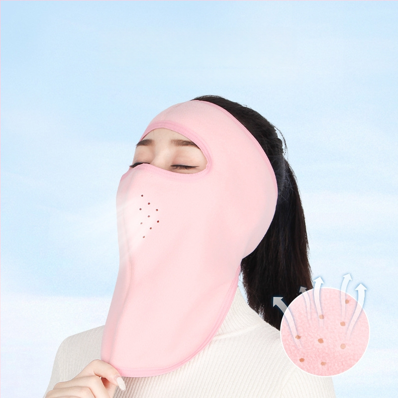 Jazdecká maska z polar fleece, vetru odolná, unisex, šitie štyrmi ihlami a šiestimi niťami