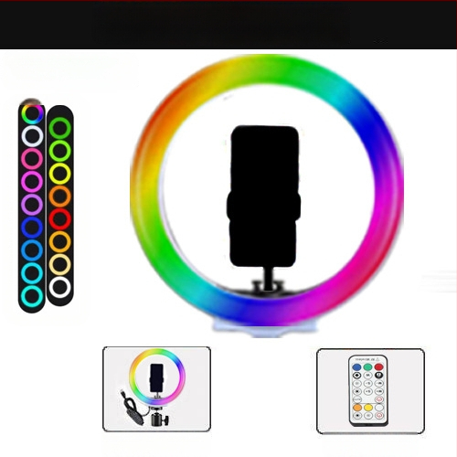 Chaobei RGB LED светлина за запълване с регулируема яркост, 10-50W, 5V, стойка за монтаж, за вътрешно, външно заснемане и стрийминг.