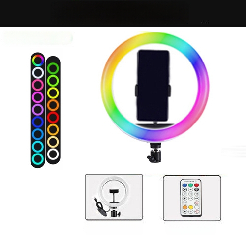 Chaobei RGB LED светлина за запълване с регулируема яркост, 10-50W, 5V, стойка за монтаж, за вътрешно, външно заснемане и стрийминг.