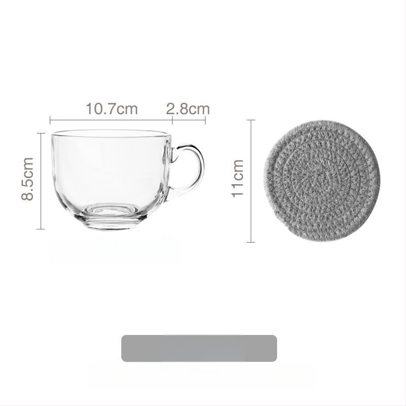 Γυάλινο μπολ πρωινού με καπάκι και λαβή για κουτάλι — κατάλληλο για γιαούρτι, βρώμη και γάλα; ανθεκτικό στη θερμοκρασία, κατασκευή πολλών στρώσεων