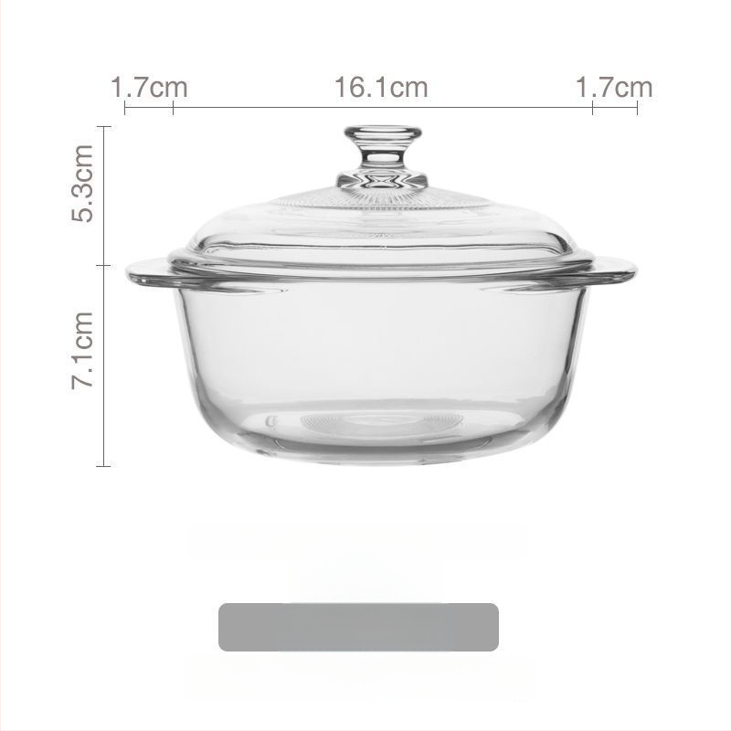 Γυάλινο μπολ πρωινού με καπάκι και λαβή για κουτάλι — κατάλληλο για γιαούρτι, βρώμη και γάλα; ανθεκτικό στη θερμοκρασία, κατασκευή πολλών στρώσεων