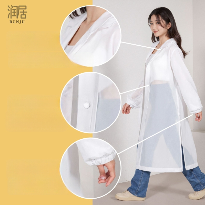 Еднократен дъждовен пончо за възрастни, дебелен EVA плат 18S, тегло 150 g, преносим, възможност за лого печат