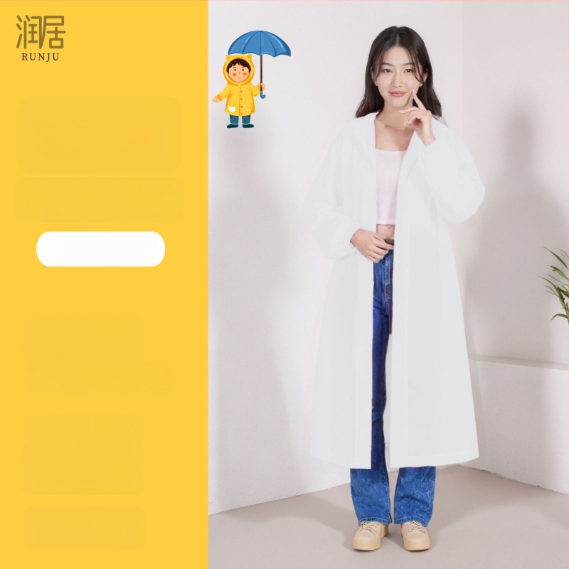 Еднократен дъждовен пончо за възрастни, дебелен EVA плат 18S, тегло 150 g, преносим, възможност за лого печат