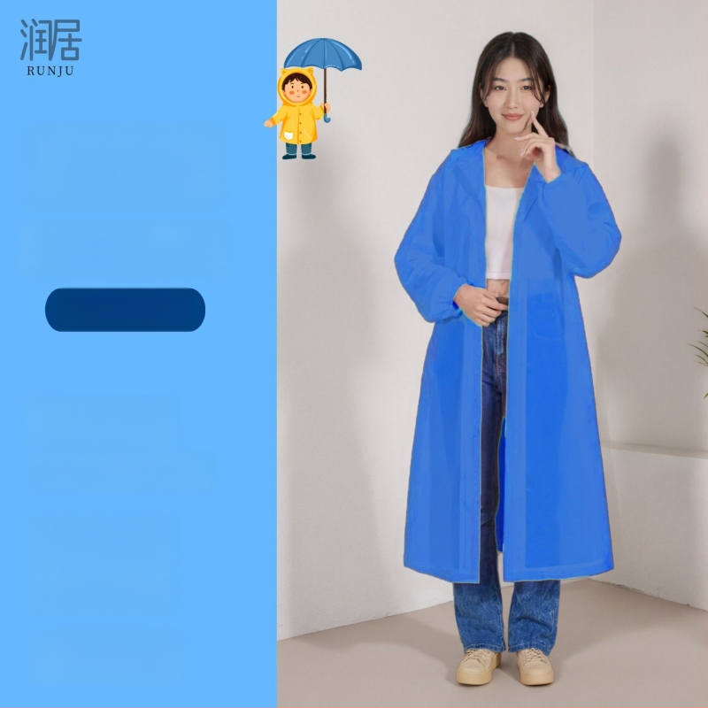 Еднократен дъждовен пончо за възрастни, дебелен EVA плат 18S, тегло 150 g, преносим, възможност за лого печат