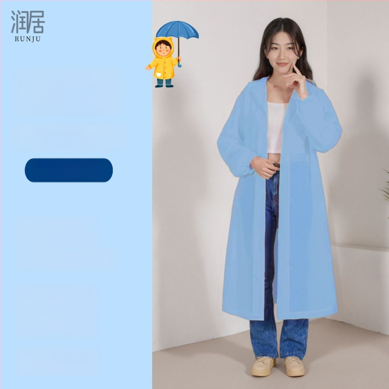 Еднократен дъждовен пончо за възрастни, дебелен EVA плат 18S, тегло 150 g, преносим, възможност за лого печат