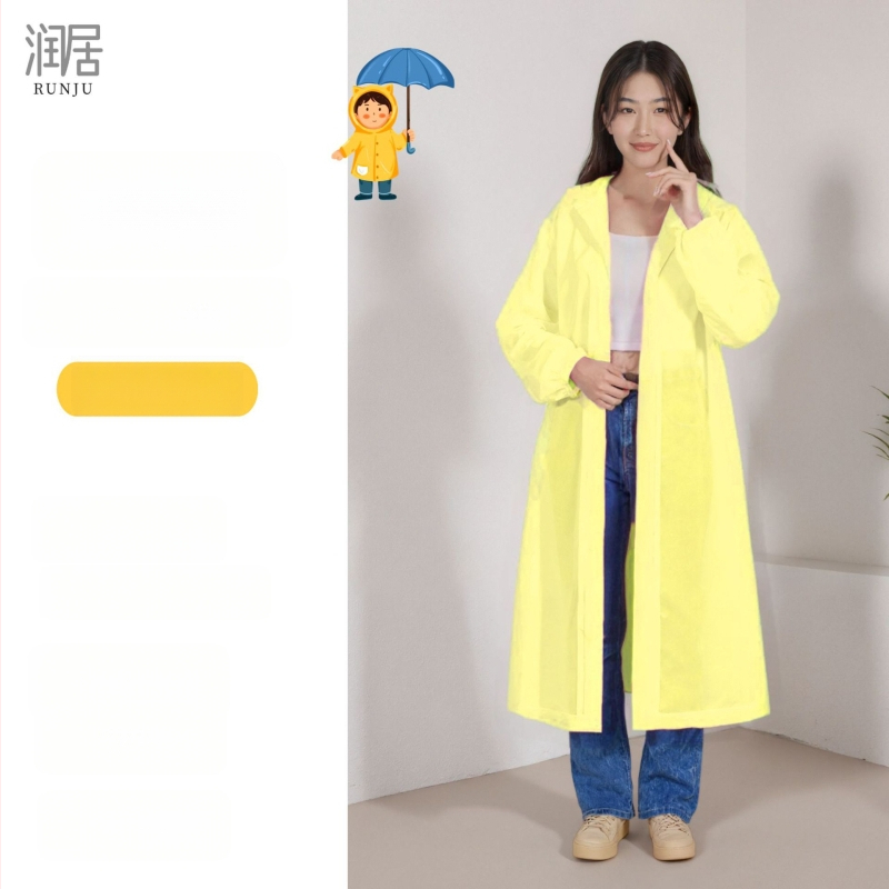 Еднократен дъждовен пончо за възрастни, дебелен EVA плат 18S, тегло 150 g, преносим, възможност за лого печат