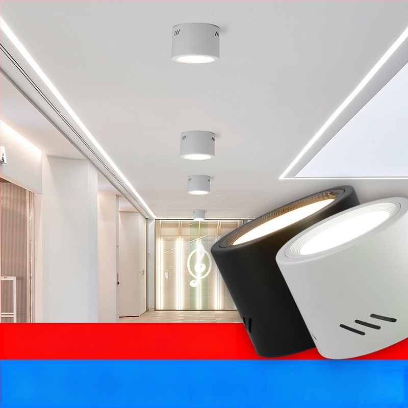 Kruhové LED downlight, povrchová montáž, 220V, hliníkový kryt, CE certifikát