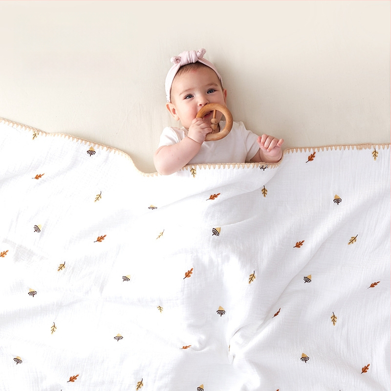 Бебешко марляно одеяло за баня, дишащо и кожно-приятелско, за всички сезони, тегло 200–300 g, за новородени