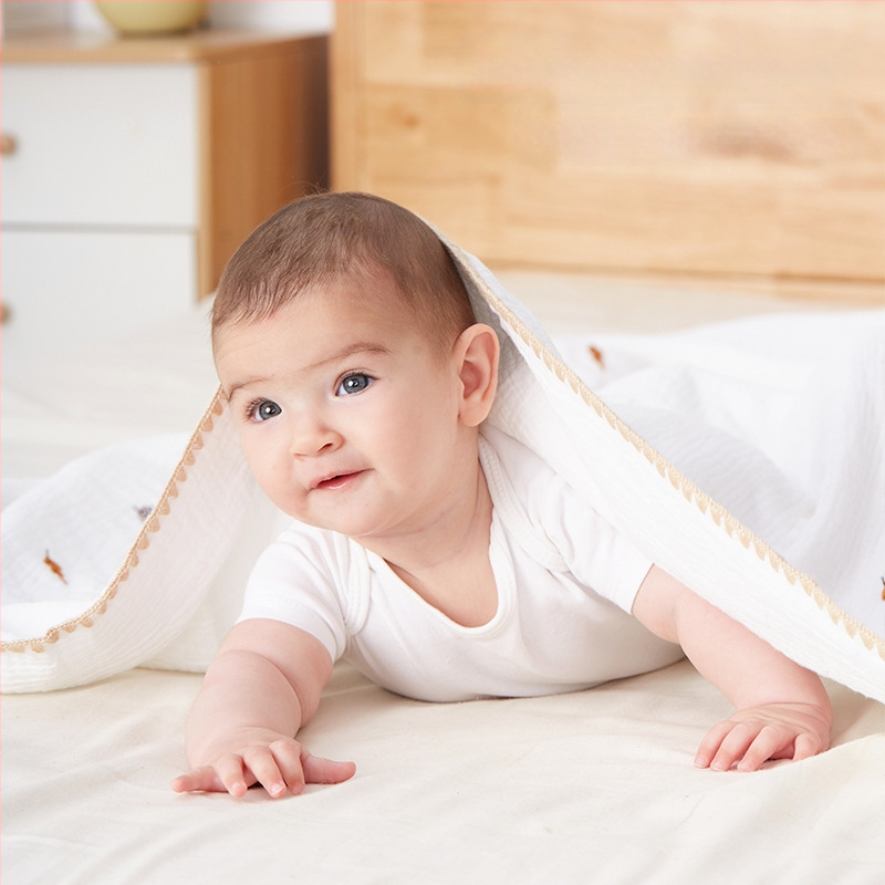 Бебешко марляно одеяло за баня, дишащо и кожно-приятелско, за всички сезони, тегло 200–300 g, за новородени