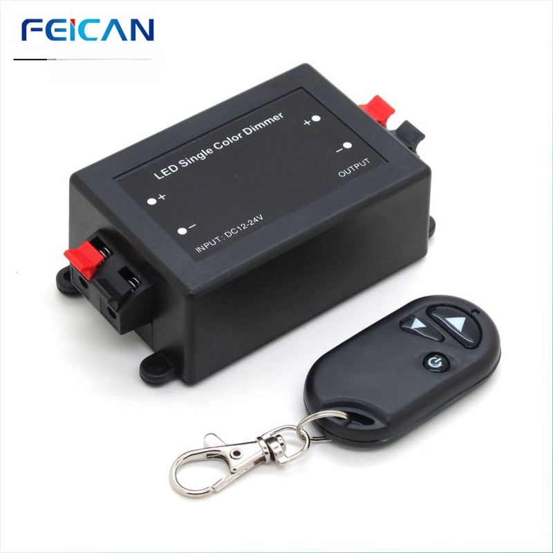 LED dimer do skrine s ručným otáčacím ovládačom, plynulé stmievanie 0–100%, DC 5V/12–24V, DC výstupná línia