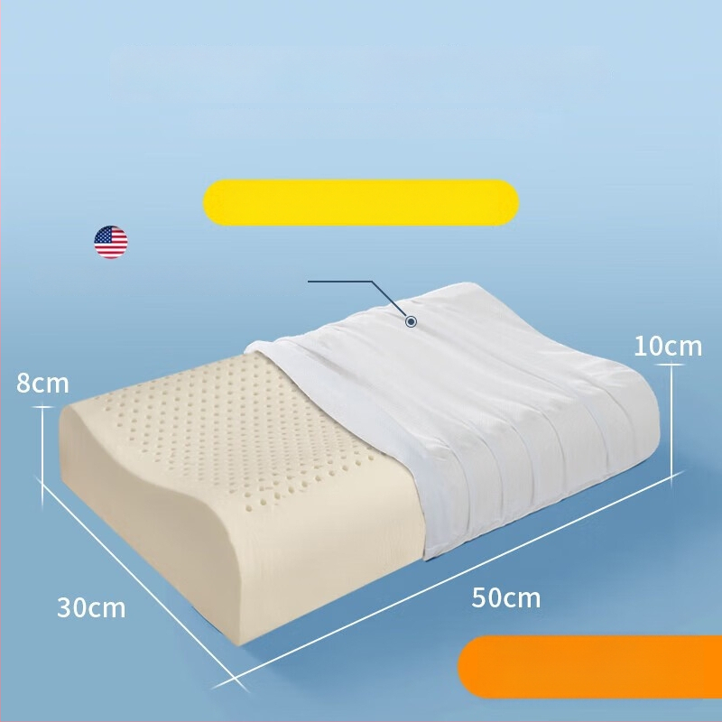 Pár jadier vankúša z prírodného latexu pre dospelých — podpora krku, obdĺžnikový tvar, tkaný jadrový materiál, latex 90%+ obsah