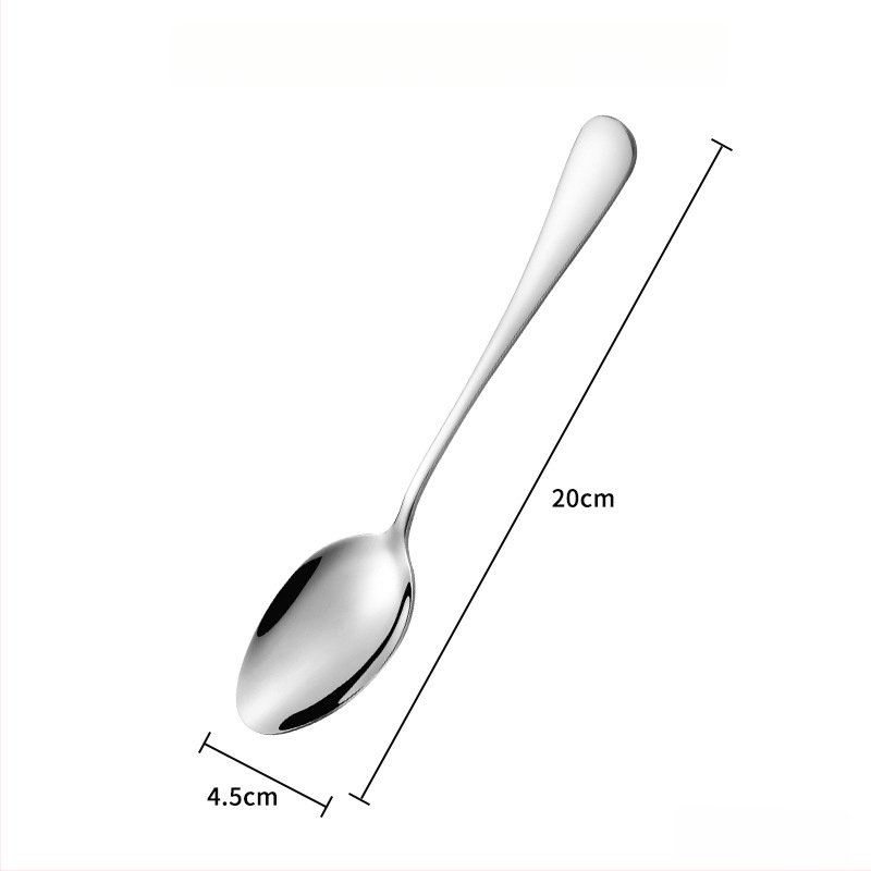 Sada príborov z 304 nerezovej ocele: lyžička, vidlička, nôž s lesklým leštením — Model 0411