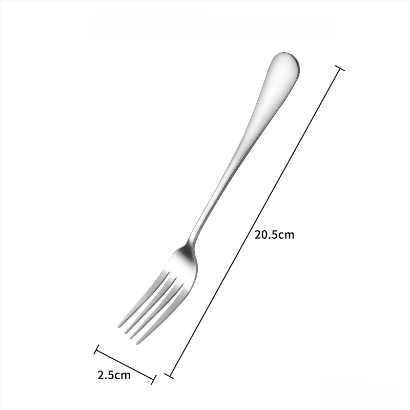 Sada príborov z 304 nerezovej ocele: lyžička, vidlička, nôž s lesklým leštením — Model 0411