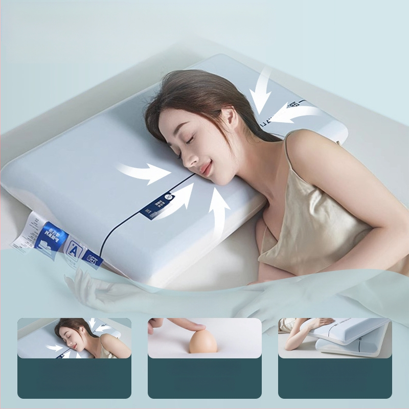 Vankúš z pamäťovej peny – hotelový štýl, obdĺžnikový tvar, Ice Silk látka, stredná podpora, 3D rezanie