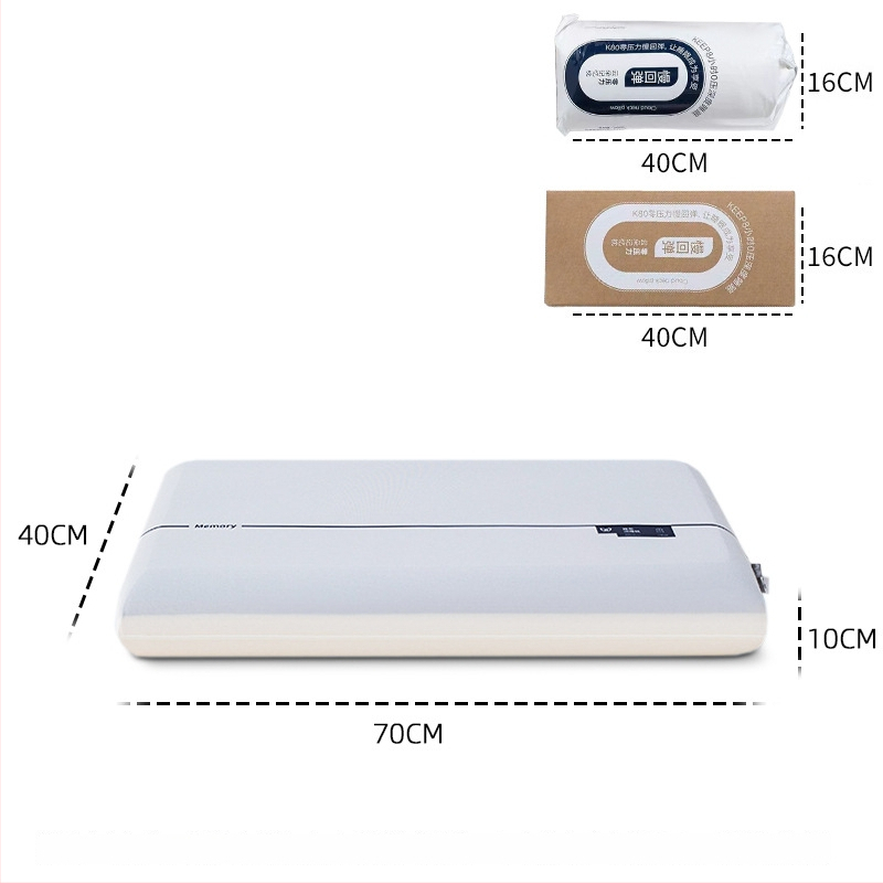 Vankúš z pamäťovej peny – hotelový štýl, obdĺžnikový tvar, Ice Silk látka, stredná podpora, 3D rezanie