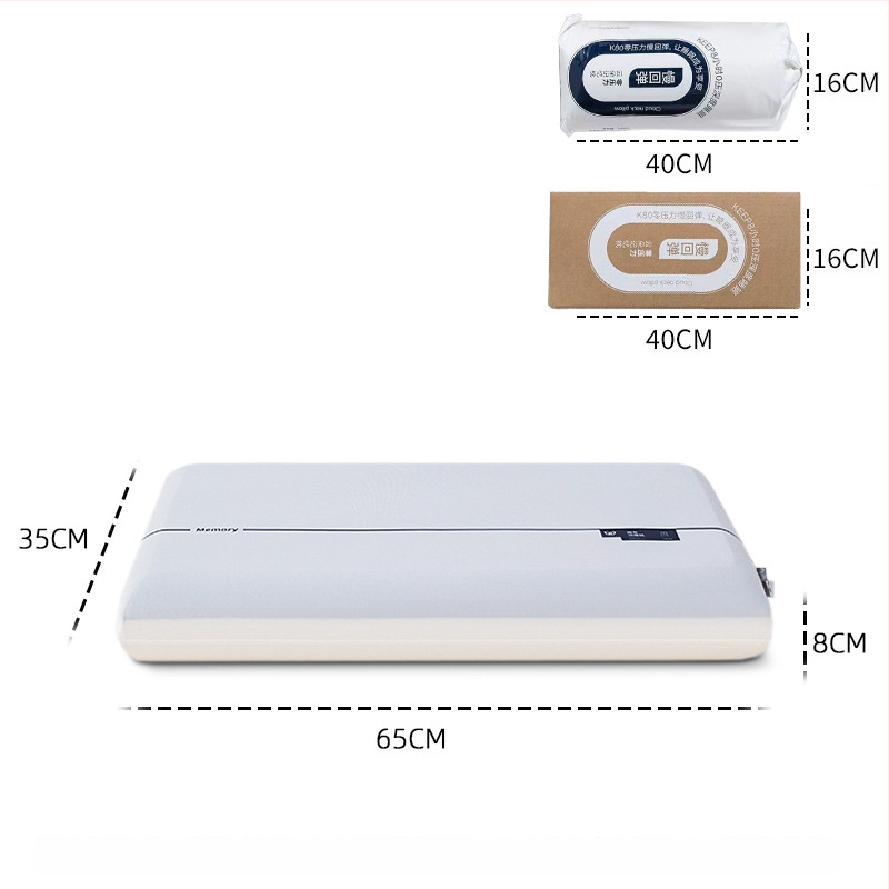 Vankúš z pamäťovej peny – hotelový štýl, obdĺžnikový tvar, Ice Silk látka, stredná podpora, 3D rezanie