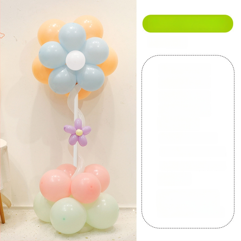 Stĺpec balónov s kvetmi – latexové okrúhle balóny, dekoratívne balóniky, vhodné pre školy a škôlky