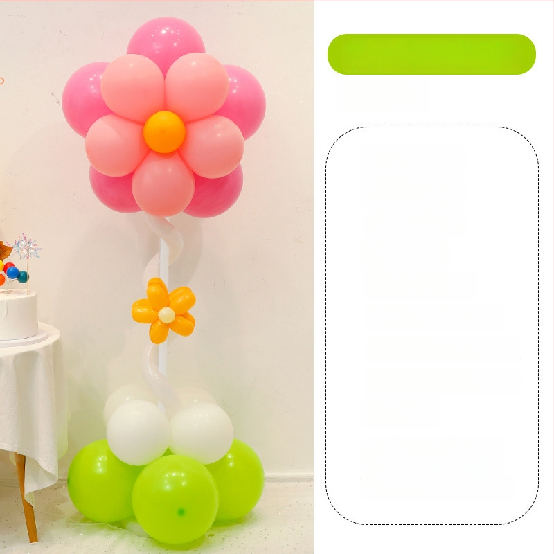 Stĺpec balónov s kvetmi – latexové okrúhle balóny, dekoratívne balóniky, vhodné pre školy a škôlky