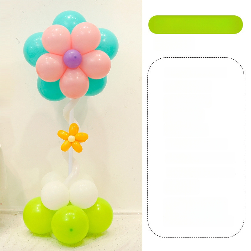 Stĺpec balónov s kvetmi – latexové okrúhle balóny, dekoratívne balóniky, vhodné pre školy a škôlky